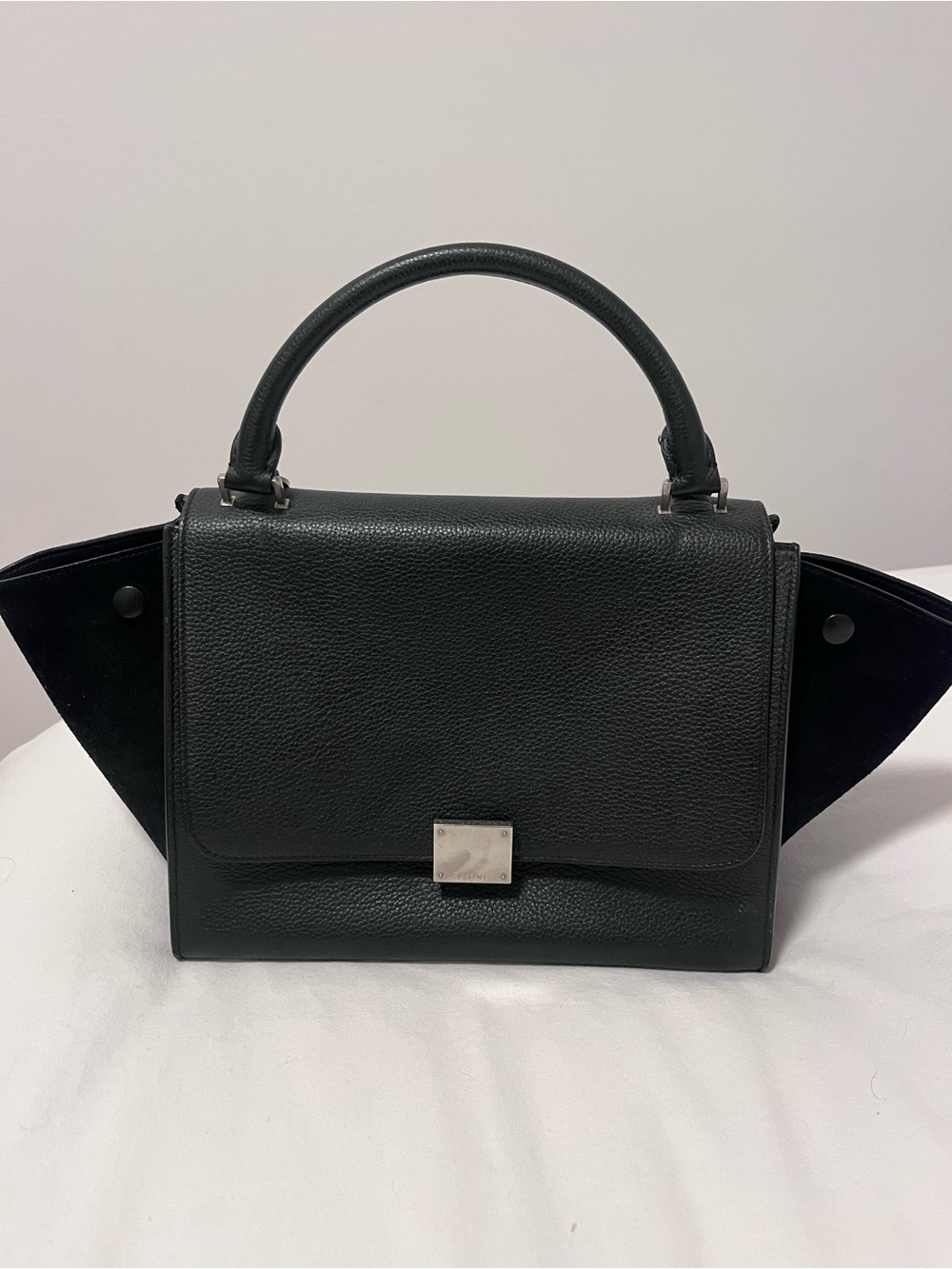 Celine Black Leather Top-Handle Satchel
